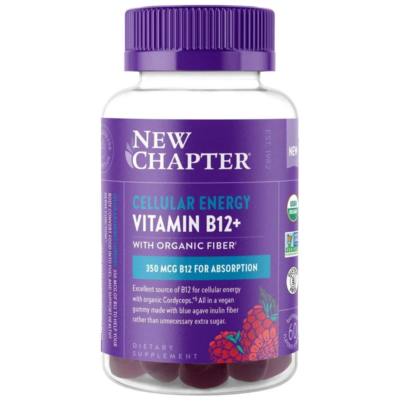 New Chapter Cellular Energy Vitamin B12+ with Organic Fiber 350mcg 60 Gummies