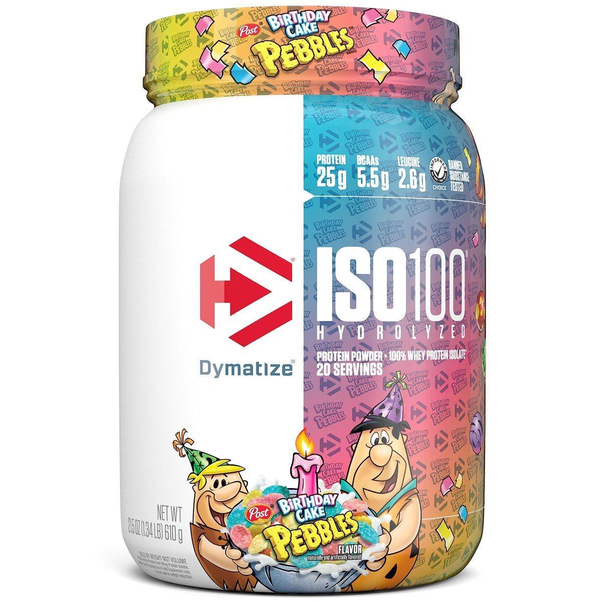 Dymatize ISO 100 Hydrolyzed 100% Whey Protein Powder Birthday Cake 610g
