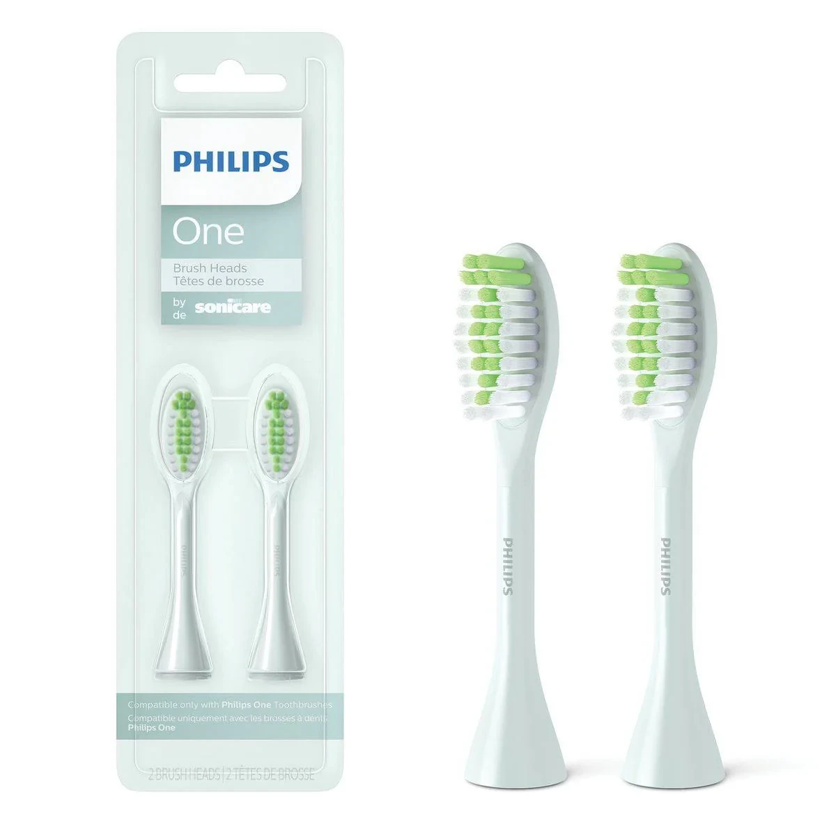 Philips Sonicare One Toothbrush Heads Mint Light Blue BH1022/03 2 Pack