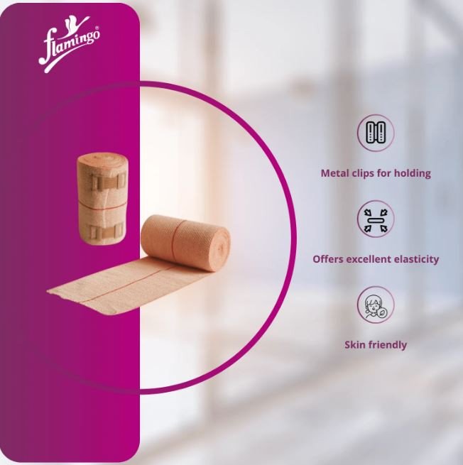 Flamiplast (Elastic Adhesive Bandage) 4/6 m Stretched Length
