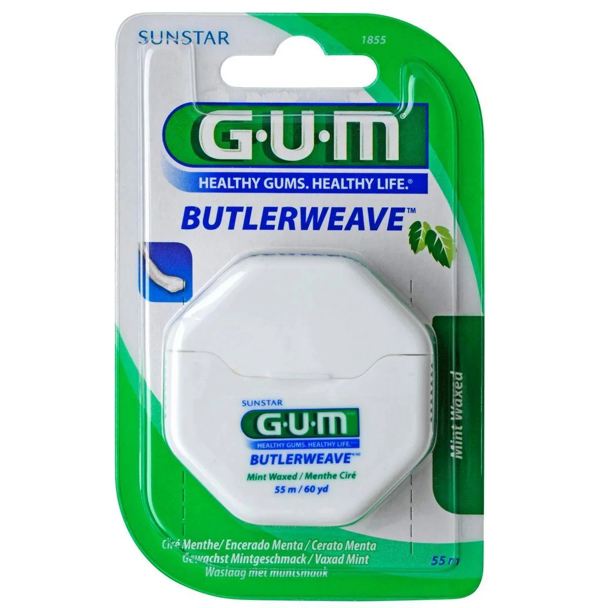 Gum Butlerweave Floss Waxed Mint 55mm