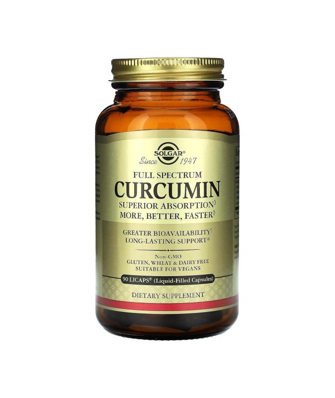 Solgar Full Spectrum Liquid Curcumin Extract 90 Softgels