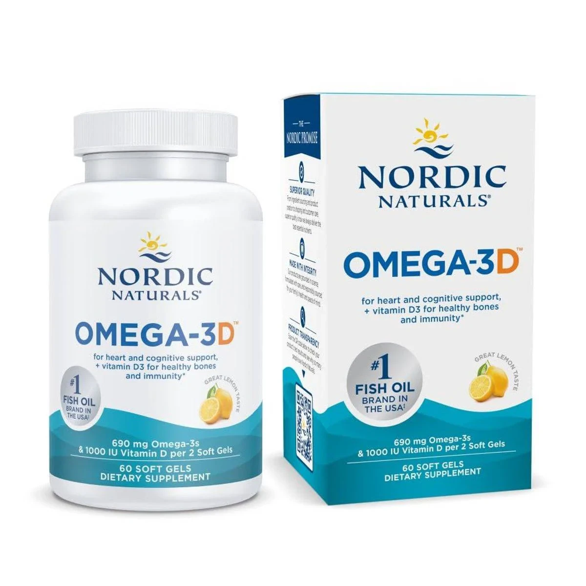 Nordic Naturals Omega 3 + Vitamin D3 60 Capsules
