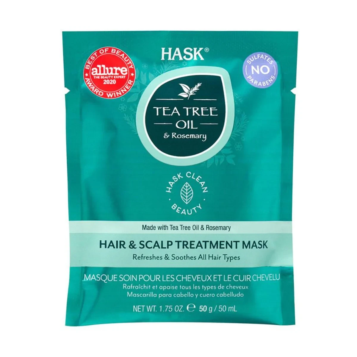 Hask Tea Tree Oil & Rosemary Hair & Scalp Hair Mask 50g