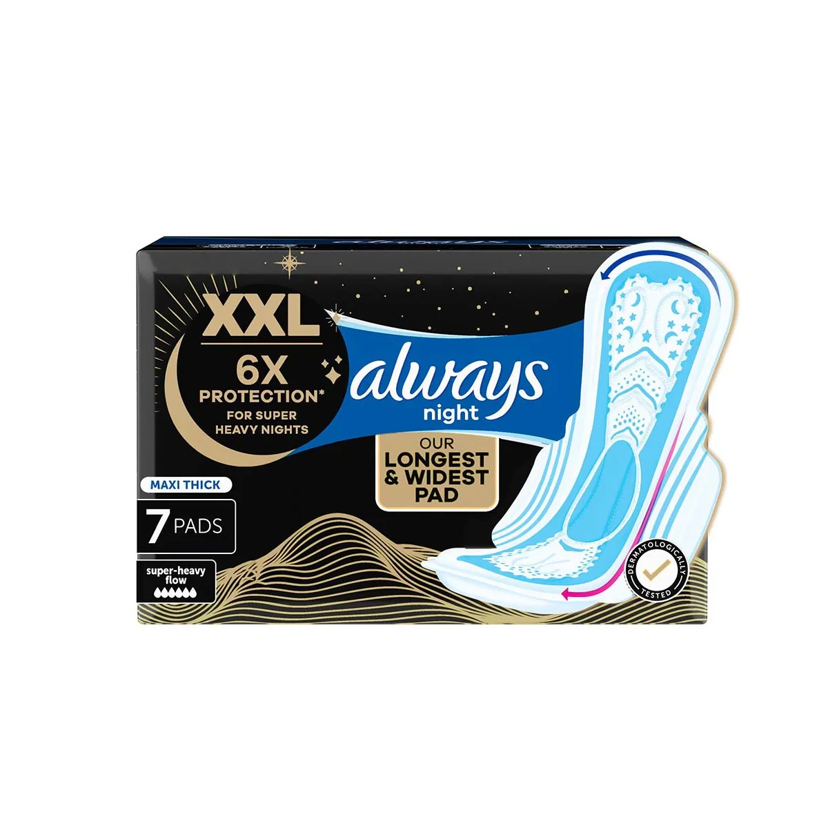 Always Cotton Night Maxi Thick+ 7 Count